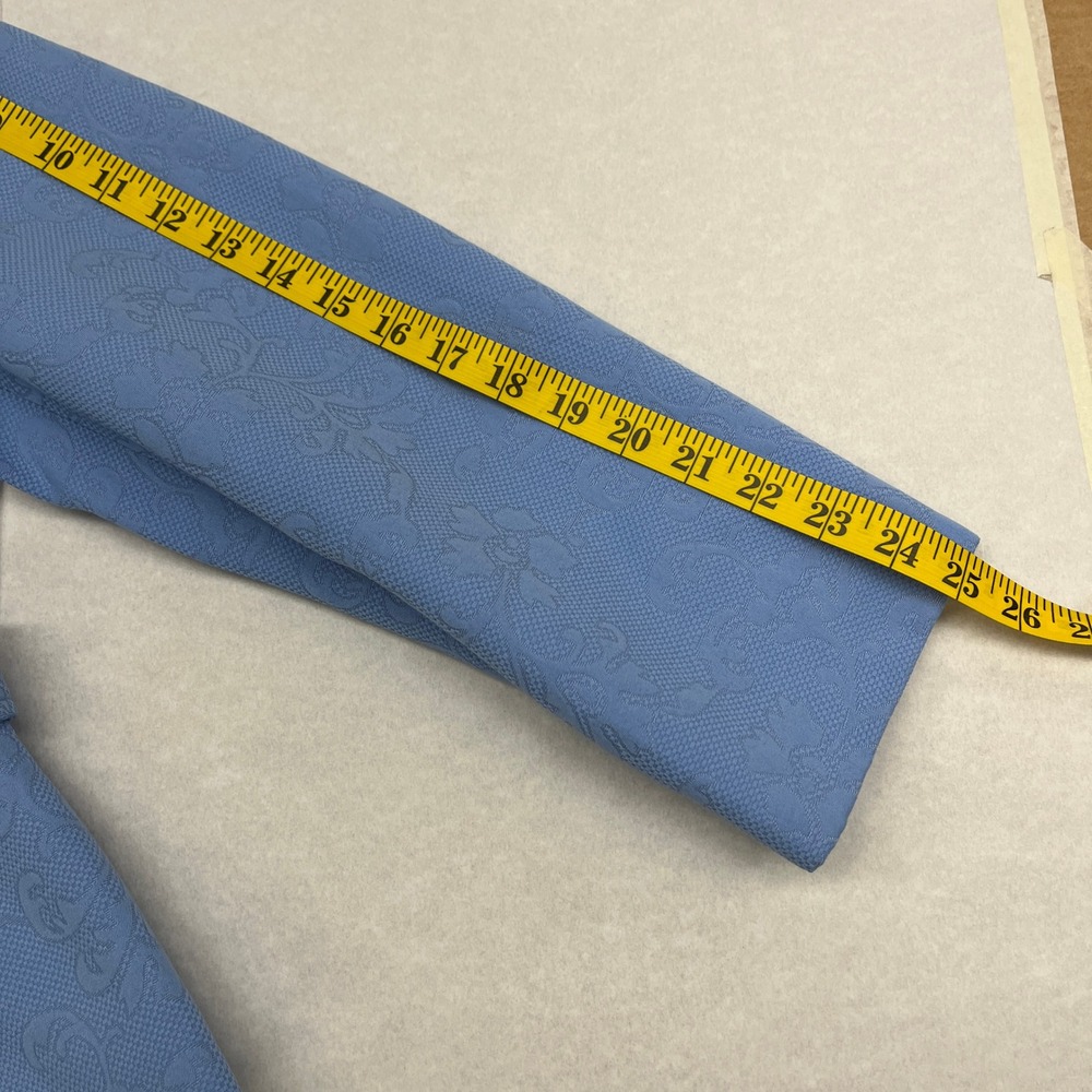 Sag Harbor Jacket Womens 16 Blue Floral Jacquard Peter Pan Collar Button Front - Picture 6 of 10